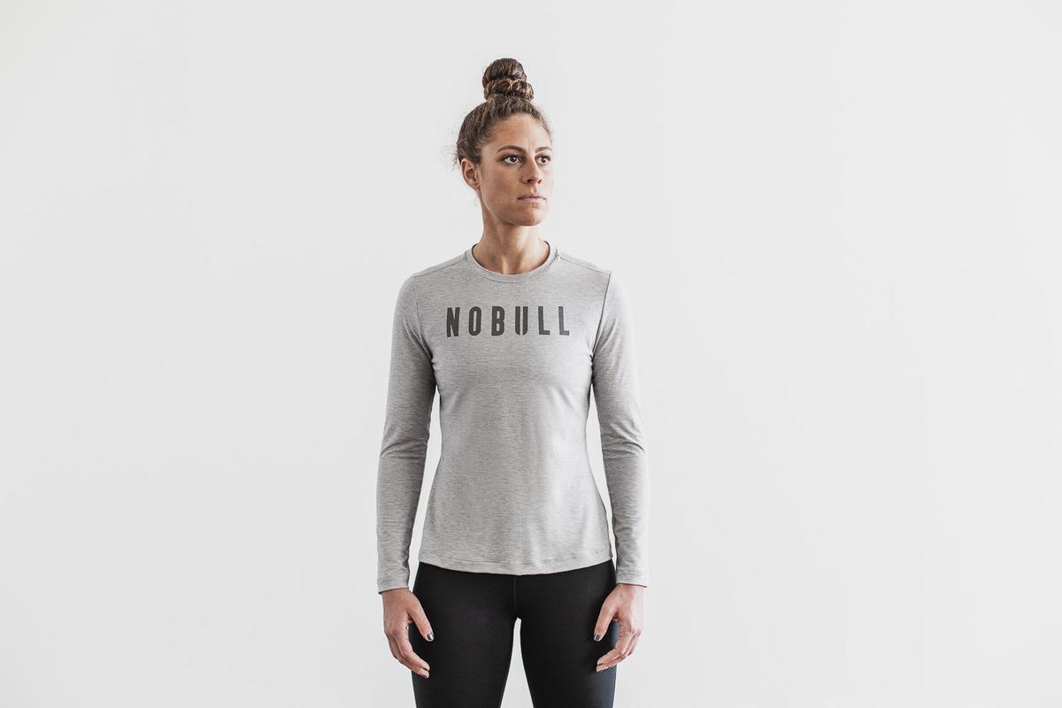 Nobull Women\'s Long Sleeves Light Grey | Australia (PY5602)